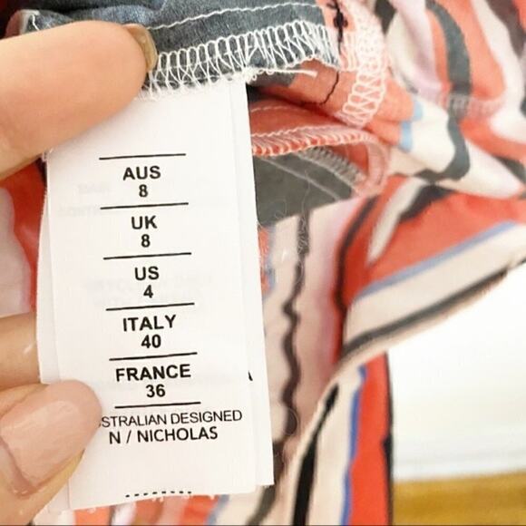 Nicholas Amalfi Striped dress off shoulders sz 4 - Picture 5 of 7